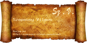 Szepessy Vilmos névjegykártya